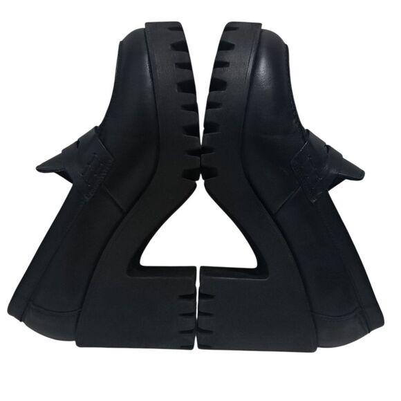 Steve Madden Binary Moto Boho Chic Goth Platform Loafer Chunky Heel Sz 9.5 Black - Picture 5 of 15